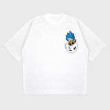 Oversize 'Pocket Cartoon' Baskılı Bisiklet Yaka T-Shırt