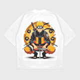 Oversize 'Narutoo' Baskılı T-Shırt