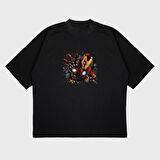 Oversize 'Iron Man' Baskılı T-Shırt