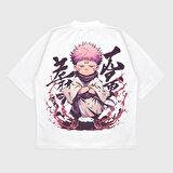 Oversize 'Chibi Sukuna' Baskılı T-Shırt