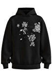 Oversize 'Flowers Of Spring' Baskılı Kapşonlu Hoodie Sweatshirt