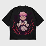 Oversize 'Chibi Sukuna' Baskılı T-Shırt