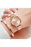 Rose Quartz Saat ve Love Bileklik Takım