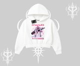 Kapşonlu Crop Sweatshirt Kawaii Cyberpunk Kız Japon Stil Baskı