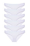 6 adet Süper Eko Set Likralı Kadın Slip Külot Beyaz