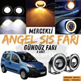 Citroen Nemo 2008-2022 Uyumlu Üniversal Mercekli Angel Sis Farı Metal Su Geçirmez 76 mm Turuncu Halkalı Gündüz Farı Angel Eyes 2 Adet