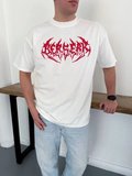 Erkek Baskılı T-Shirt Yazlık Kısa Kol Bisiklet Yaka Rahat Kalıp Tişört - Beyaz