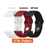 Huawei Watch 3 GT GT2 GT2e GT3 GT4 GT5 Pro SE Elite 46mm Uyumlu 22mm 3'lü Paket Silikon Kordon Seti