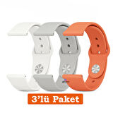 Huawei Watch 3 GT GT2 GT2e GT3 GT4 GT5 Pro SE Elite 46mm Uyumlu 22mm 3'lü Paket Silikon Kordon Seti