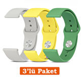 Huawei Watch 3 GT GT2 GT2e GT3 GT4 GT5 Pro SE Elite 46mm Uyumlu 22mm 3'lü Paket Silikon Kordon Seti