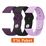 Huawei Watch 3 GT GT2 GT2e GT3 GT4 GT5 Pro SE Elite 46mm Uyumlu 22mm 3'lü Paket Silikon Kordon Seti