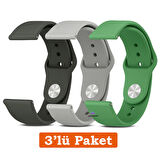 Huawei Watch 3 GT GT2 GT2e GT3 GT4 GT5 Pro SE Elite 46mm Uyumlu 22mm 3'lü Paket Silikon Kordon Seti