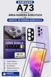 Samsung A73 Uyumlu Arka Kamera Koruyucu+ Full Ekran Koruyucu Seti