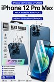 İPhone 12 Pro Max Uyumlu Arka Kamera Koruyucu+ Full Ekran Koruyucu Seti̇