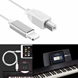 Daytona TB1-2 Type-C To USB B Telefon Bilgisayar Tablet Için Mıdı Org Elektrikli Piyano Yazıcı Konnektörü Çevirici Kablo(1metre)