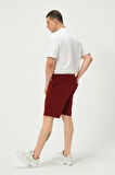 Erkek Regular Fit 3 İplik Kumaş Şort Bordo
