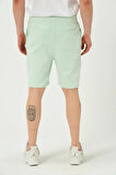 Erkek Regular Fit 3 İplik Kumaş Şort Su Yeşili