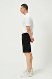 Erkek Regular Fit 3 İplik Kumaş Şort Siyah