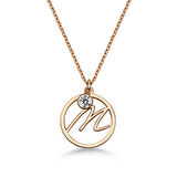 Taşlı Çember M Harf kolye