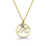 Taşlı Çember M Harf kolye