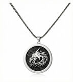 Ateşin Hükümdarı EJDARHA: 925 Ayar Oksitli Gümüş Erkek Kolye