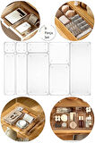 9'lu Set Modüler Çekmece Içi Düzenleyici Banyo Makyaj Takı Düzenleyici Ofis Masaüstü Organizer Set4