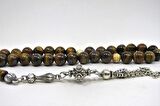 8 mm Küre Kesim Kahverengi Kaplan Gözü Taşı Tesbih 4300330