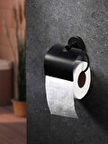 Yapışkanlı Tuvalet Kağıtlığı Wc Kağıtlık Tuvalet Kağıdı Askısı Geniş Kapak Siyah  S-109    KASA - 4