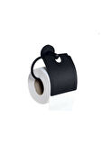 Yapışkanlı Tuvalet Kağıtlığı Wc Kağıtlık Tuvalet Kağıdı Askısı Geniş Kapak Siyah  S-109    KASA - 4