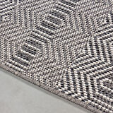 Modern Desenli Sisal Halı Gri Renk Salon Halısı Oturma Odası Halısı Yolluk Mutfak Halısı