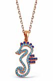 Zirkon Taşlı 925 Ayar Gümüş Denizatı Kolye - N098301