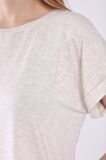 neslice Kadın Oversize Basıc Yaka Kısa Kol T-shirt L-EKRU