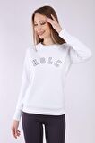 neslice Kadın Reglan Kol Basic Yaka Sweatshirt S-BEYAZ