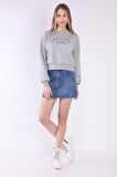 neslice Kadın Bacıs Baskılı Sweatshirt M-GRİ