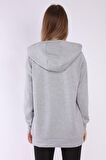 neslice Kadın Kapüşonlu ve Cepli Sweatshirt L-GRİMELANJ