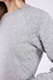 neslice Kadın Kollar Kapitone Detaylı Basıc Sweatshirt  S-GRİMELANJ