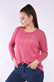 neslice Kadın Uzun Kol T-shirt L/XL-PEMBE