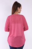 neslice Kadın Uzun Kol T-shirt S/M-PEMBE
