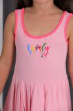 neslice Kız Çocuk Eteği Piliseli Elbise PEMBE-9-10 Yaş