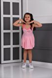 neslice Kız Çocuk Eteği Piliseli Elbise PEMBE-9-10 Yaş