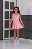 neslice Kız Çocuk Eteği Piliseli Elbise PEMBE-5-6 Yaş