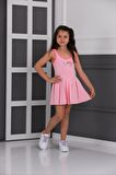 neslice Kız Çocuk Eteği Piliseli Elbise PEMBE-7-8 Yaş