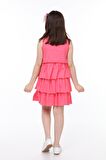neslice Kız Çocuk 3 Katlı Elbise PEMBE-11-12 Yaş