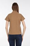 neslice Kadın Yarım Balıkçı T-Shirt M-HARDAL