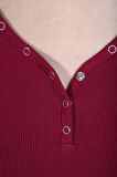neslice Kadın Çıtçıt Detaylı Uzun Kol T-Shirt M-MÜRDÜM