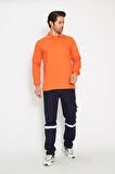 Orange Safety Turuncu Polo Yaka Uzun Kol Sweat T-Shirt Kışlık