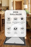Arrow D9 Kare Gri Mutfak Tezgah Önü Yıkanabilir Dijital Baskılı Halı