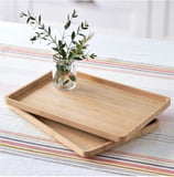 2 Adet Bambu Dikdörtgen Servis Tabağı, Sunum Seti (30x20 cm) Bambu 30 x 20