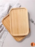 2 Adet Bambu Dikdörtgen Servis Tabağı, Sunum Seti (30x20 cm) Bambu 30 x 20