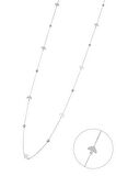 Zirkon Taşlı 925 Ayar Gümüş Uzun Kırlangıç Kolye - N118401
